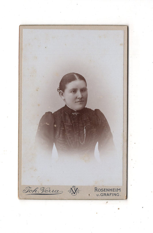 Fotografie Damenportrait - Rosenheim & Grafing 1890er / CDV N1-11