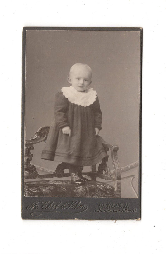 Fotografie Niedlicher kleiner Junge - Berlin 1900er / CDV M1-24