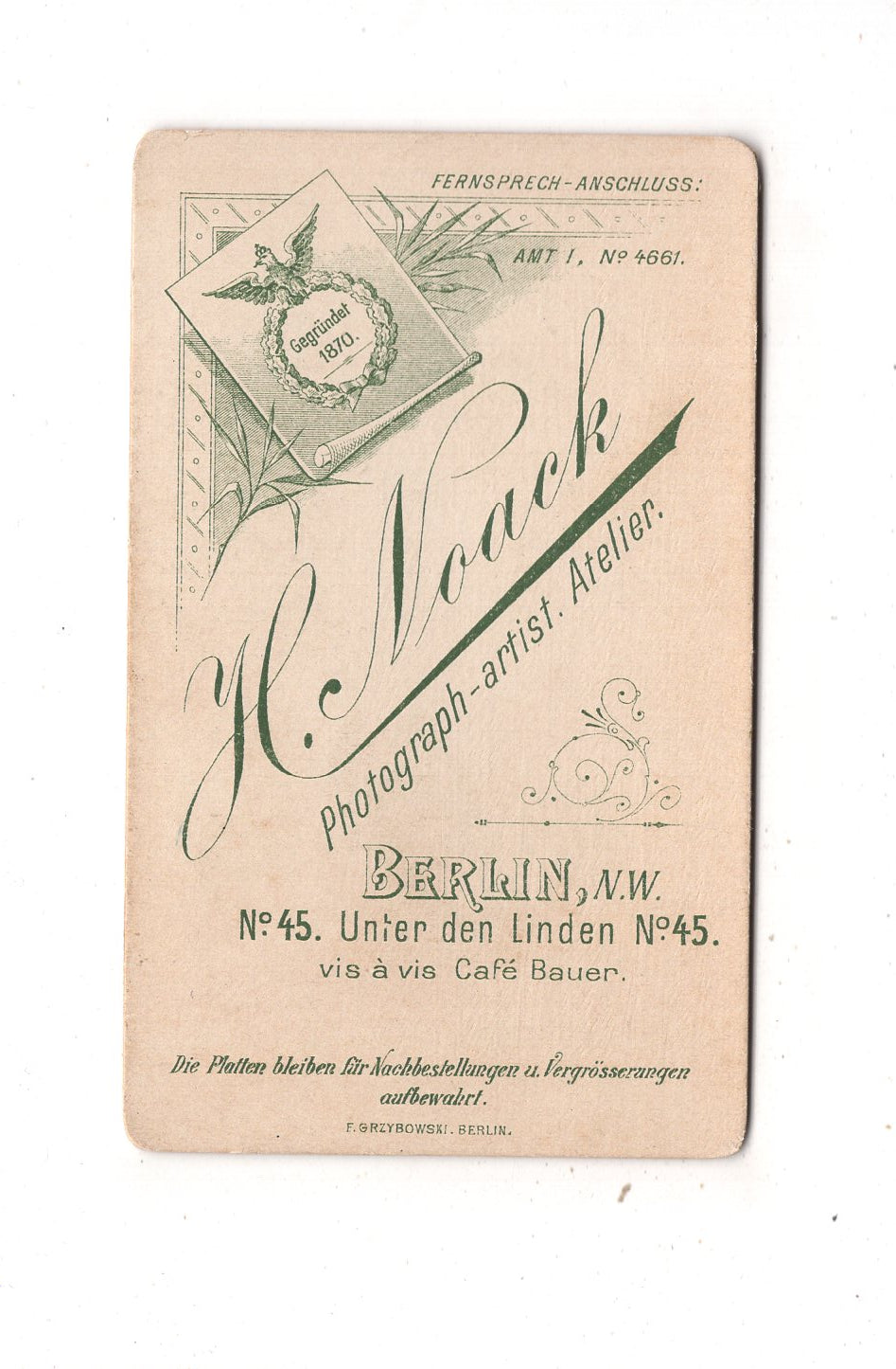 Fotografie Soldat - Berlin 1890er / CDV M1-04