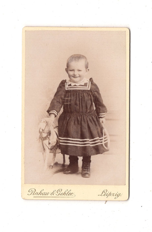 Fotografie Niedlicher kleiner Junge - Leipzig um 1890 / CDV M1-24