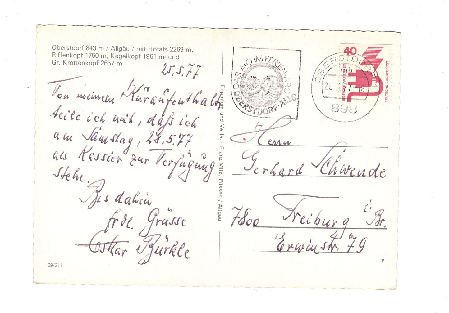 Ansichtskarte Oberstdorf im Allgäu / H1-53