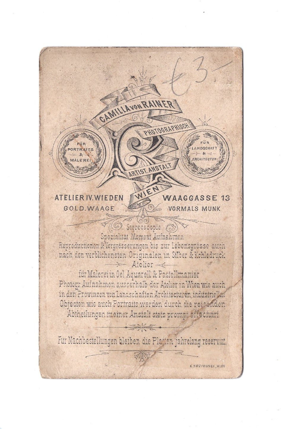 Fotografie Damenportrait in Tracht - Wien 1870er