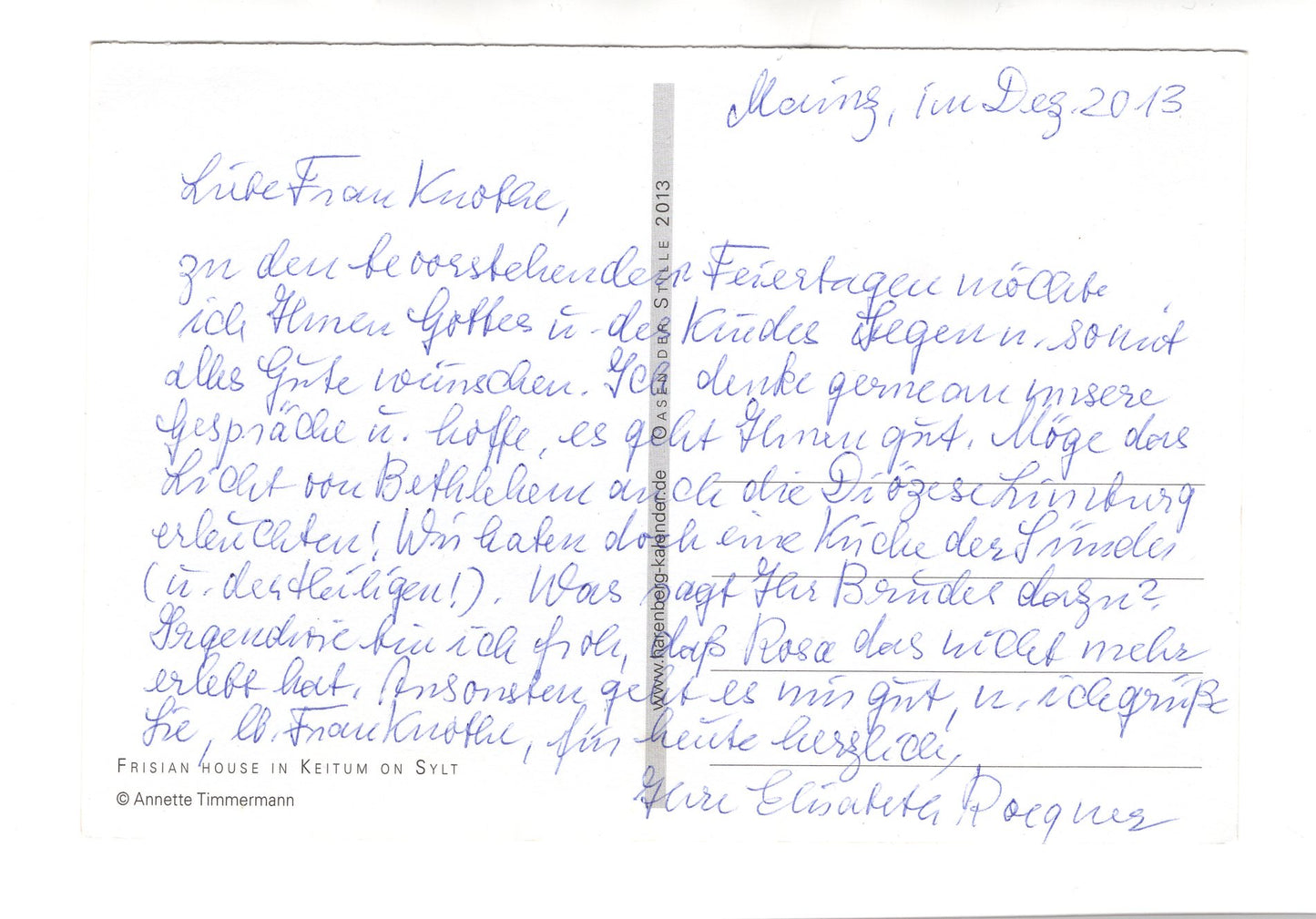 Ansichtskarte Ferienhaus in Keitum auf Sylt