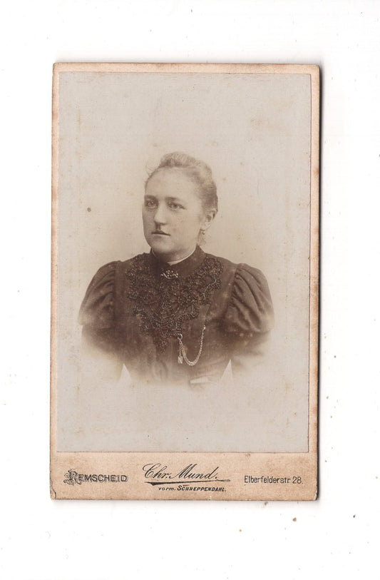 Fotografie Damenportrait - Remscheid 1890er / CDV N1-12