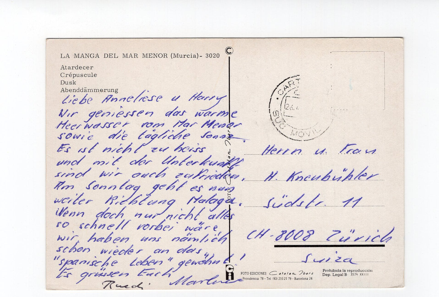 Ansichtskarte La Manga del Mar Menor / Spanien