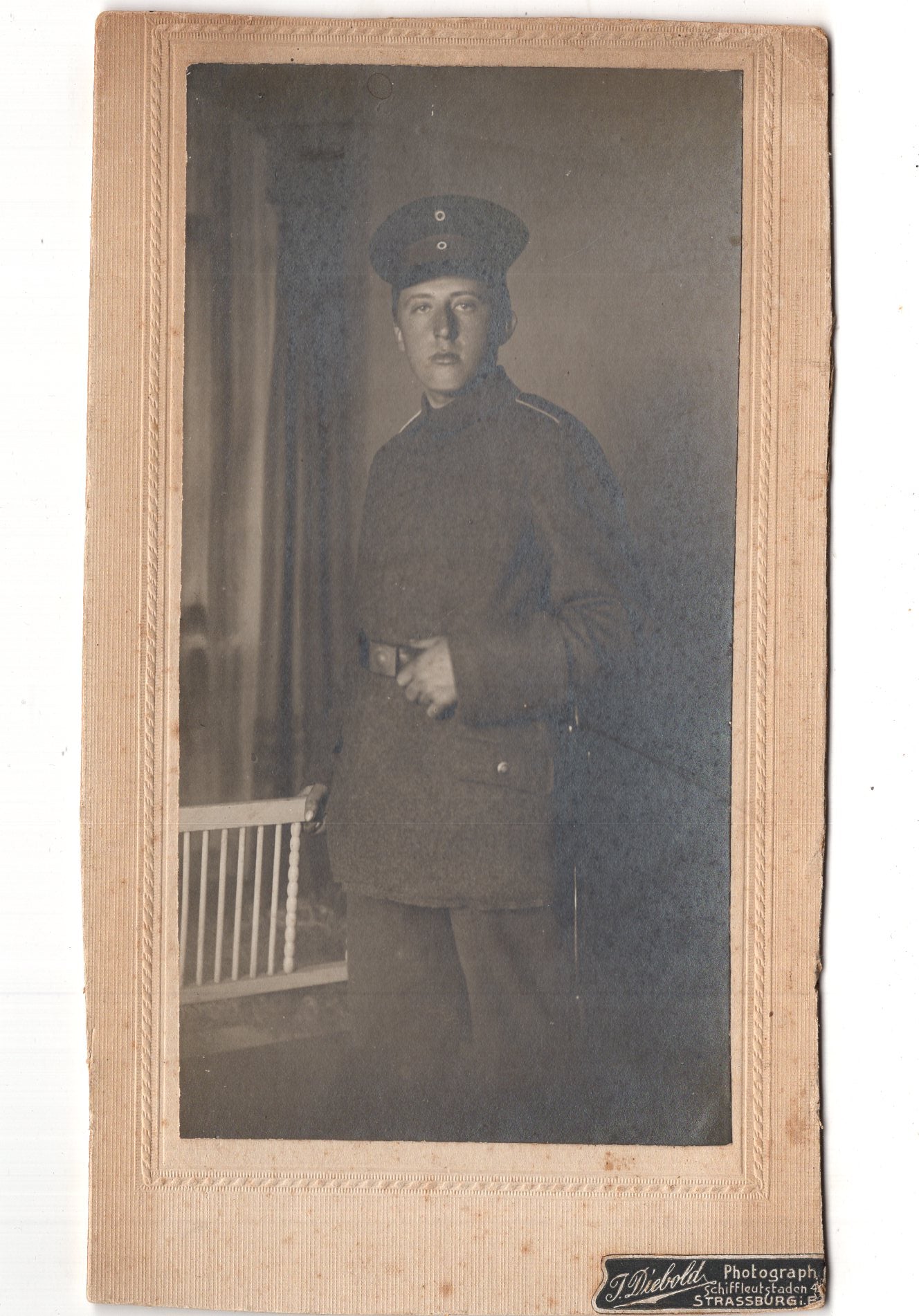 Fotografie Soldat / Soldatenportrait - Straßburg 1910er