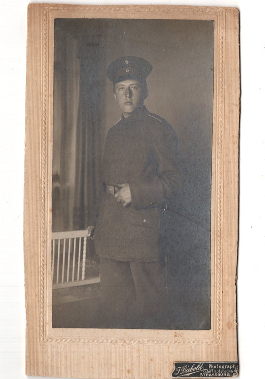 Fotografie Soldat / Soldatenportrait - Straßburg 1910er