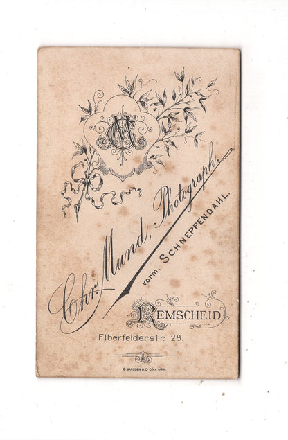 Fotografie Damenportrait - Remscheid 1890er / CDV N1-12