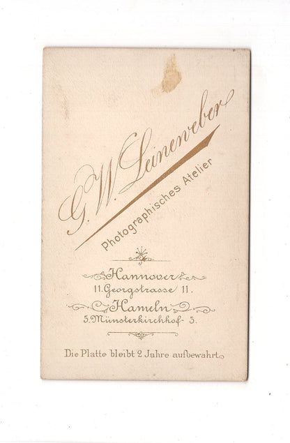 Fotografie Herrenportrait - Hannover 1880er / CDV C1-20