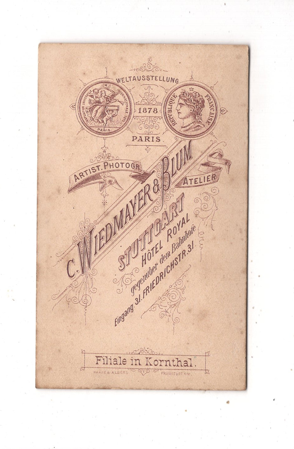 Fotografie Feine Dame - Stuttgart um 1880