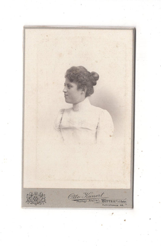 Fotografie Damenportrait - Witten an der Ruhr um 1900 / CDV N1-12