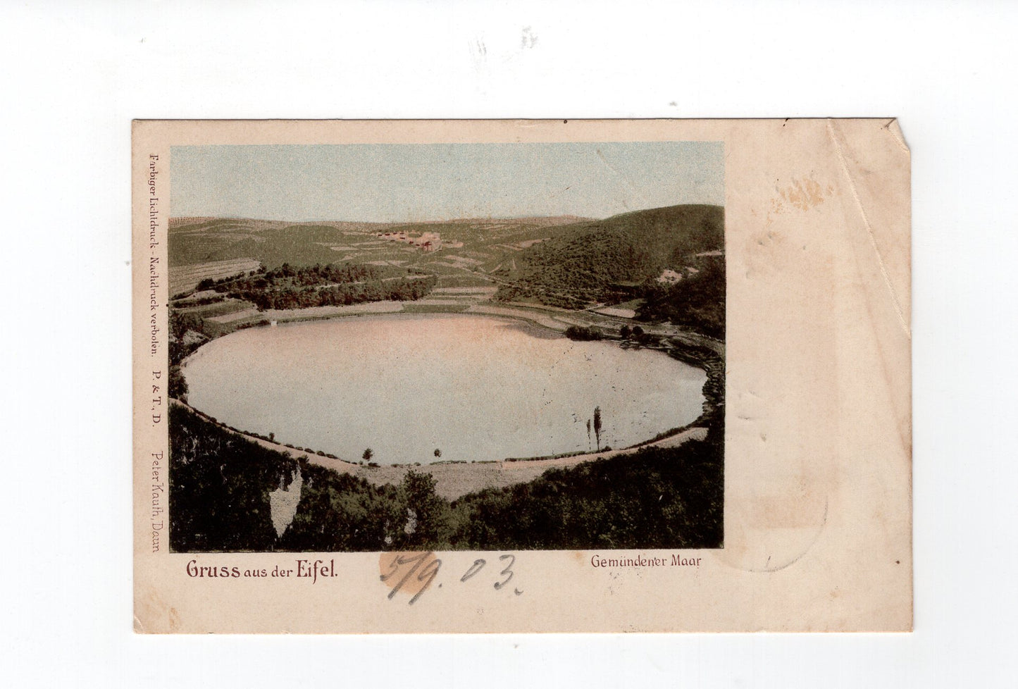 Ansichtskarte Eifel / Gemündener Maar - 1903