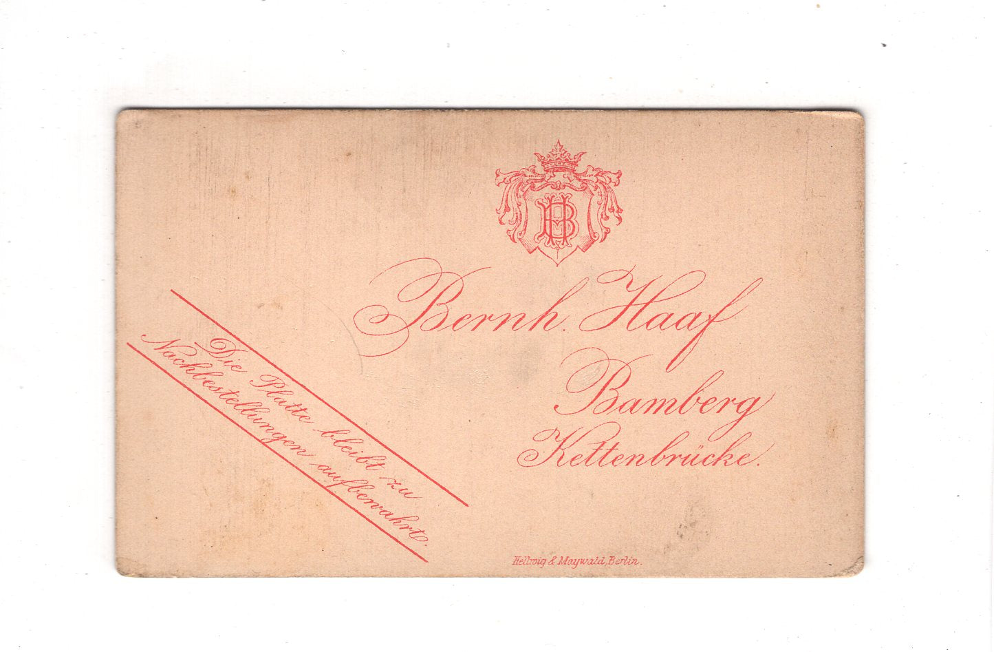 Fotografie Herrenportrait - Bamberg 1880er / CDV C1-20