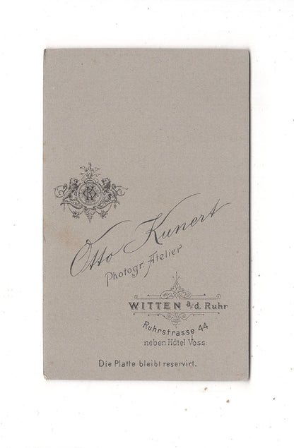 Fotografie Damenportrait - Witten an der Ruhr um 1900 / CDV N1-12