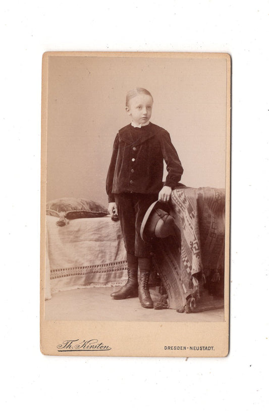 Fotografie Niedlicher kleiner Junge - Dresden-Neustadt 1891-1892 / CDV M1-24