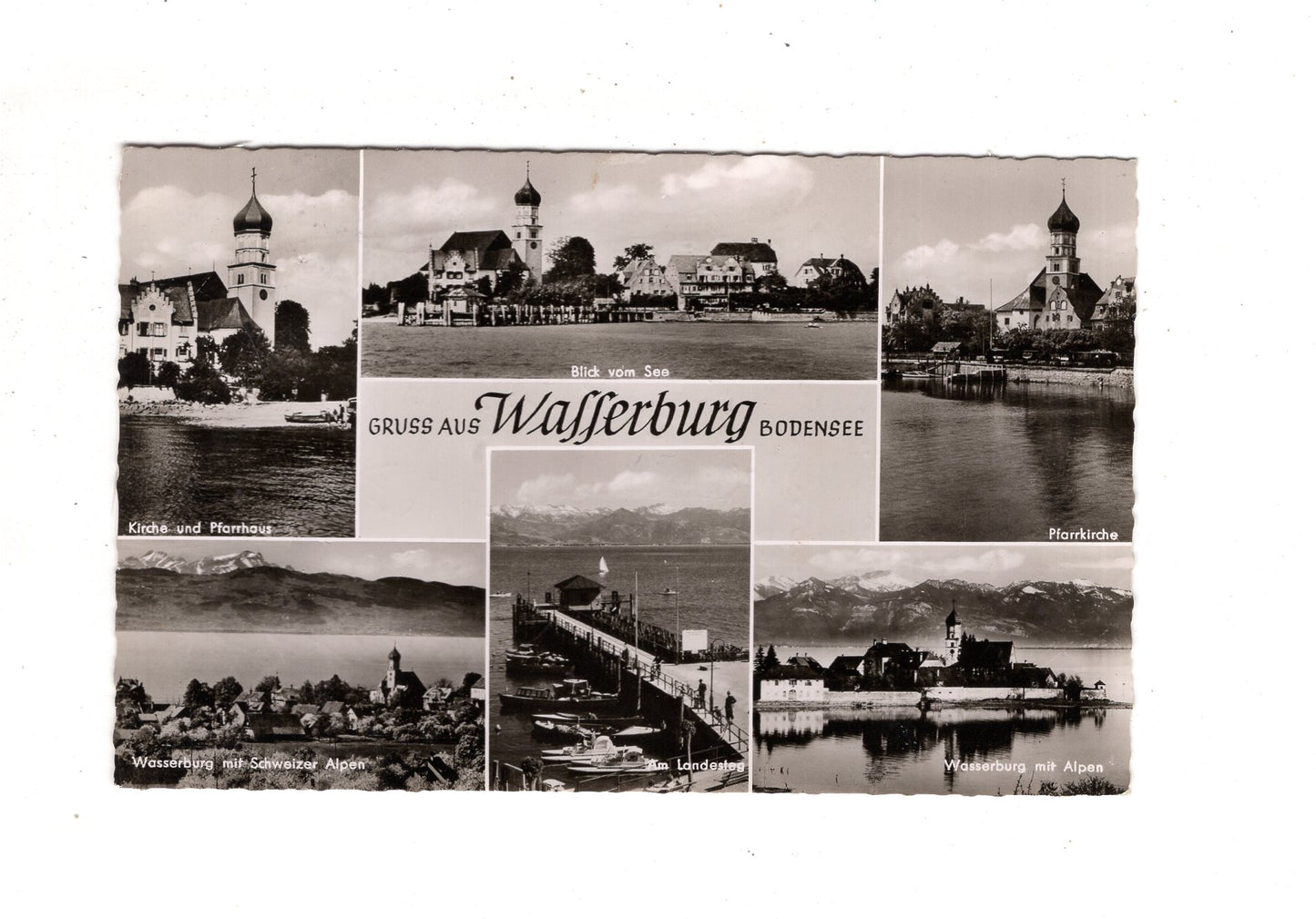 Ansichtskarte Wasserburg / Bodensee / Kirche und Pfarrhaus +++ / J1-64