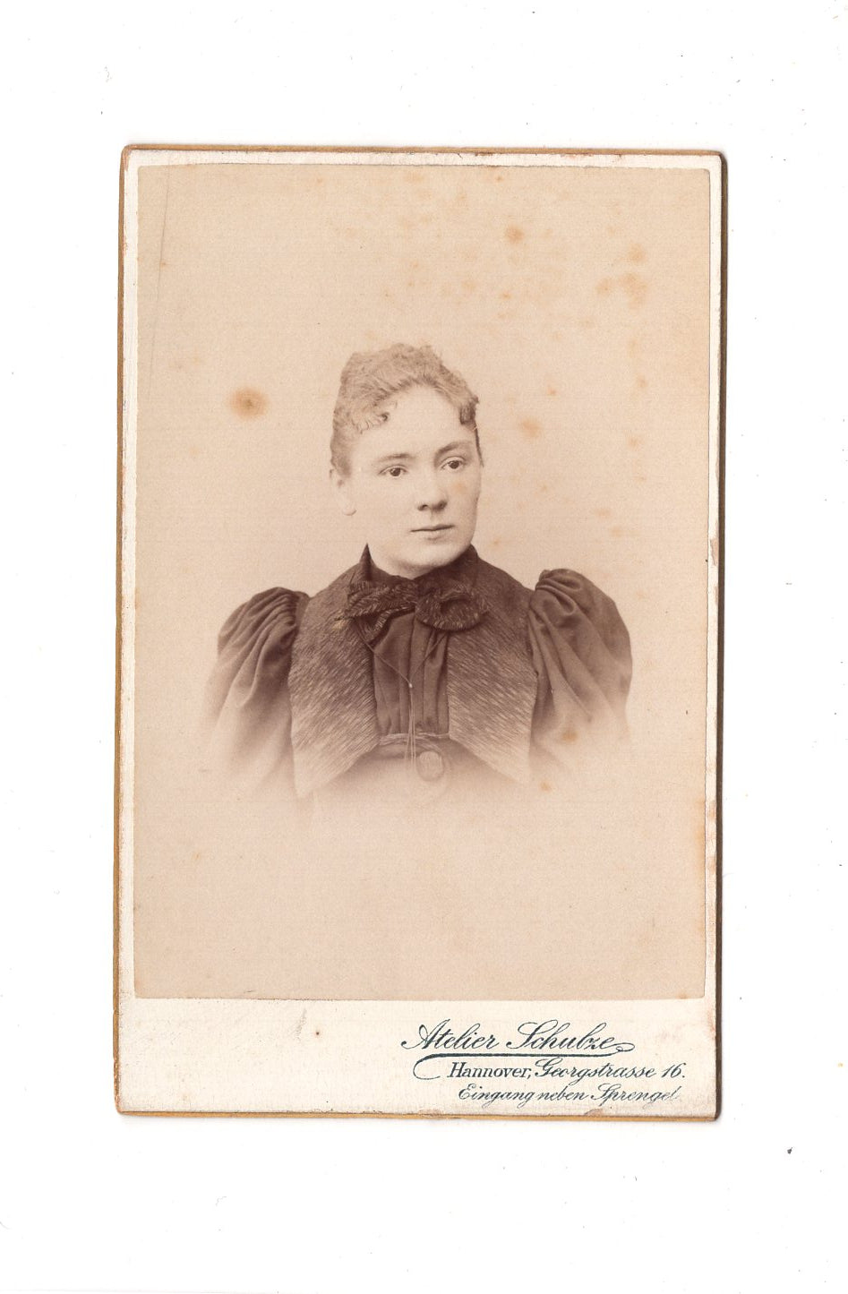 Fotografie Damenportrait mit Widmung - Hannover 1894 / CDV C1-02