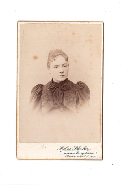 Fotografie Damenportrait mit Widmung - Hannover 1894 / CDV C1-02