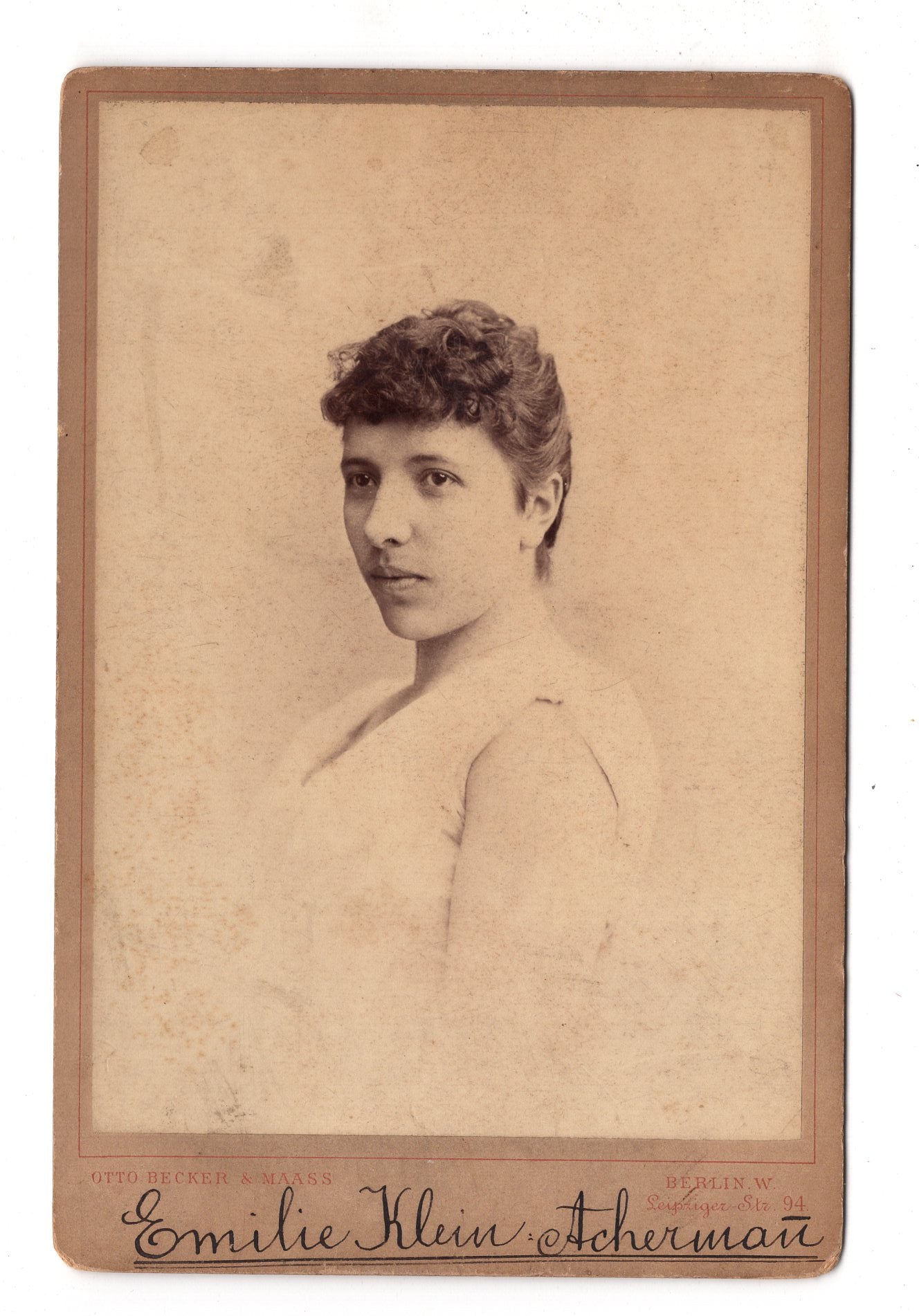 Fotografie Feine Dame / benannt - Berlin 1891 / CAB W-20
