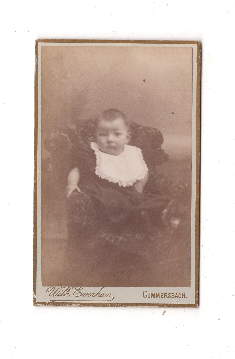 Fotografie Schönes Kinderbild / Baby - Gummersbach 1880er / CDV N1-07