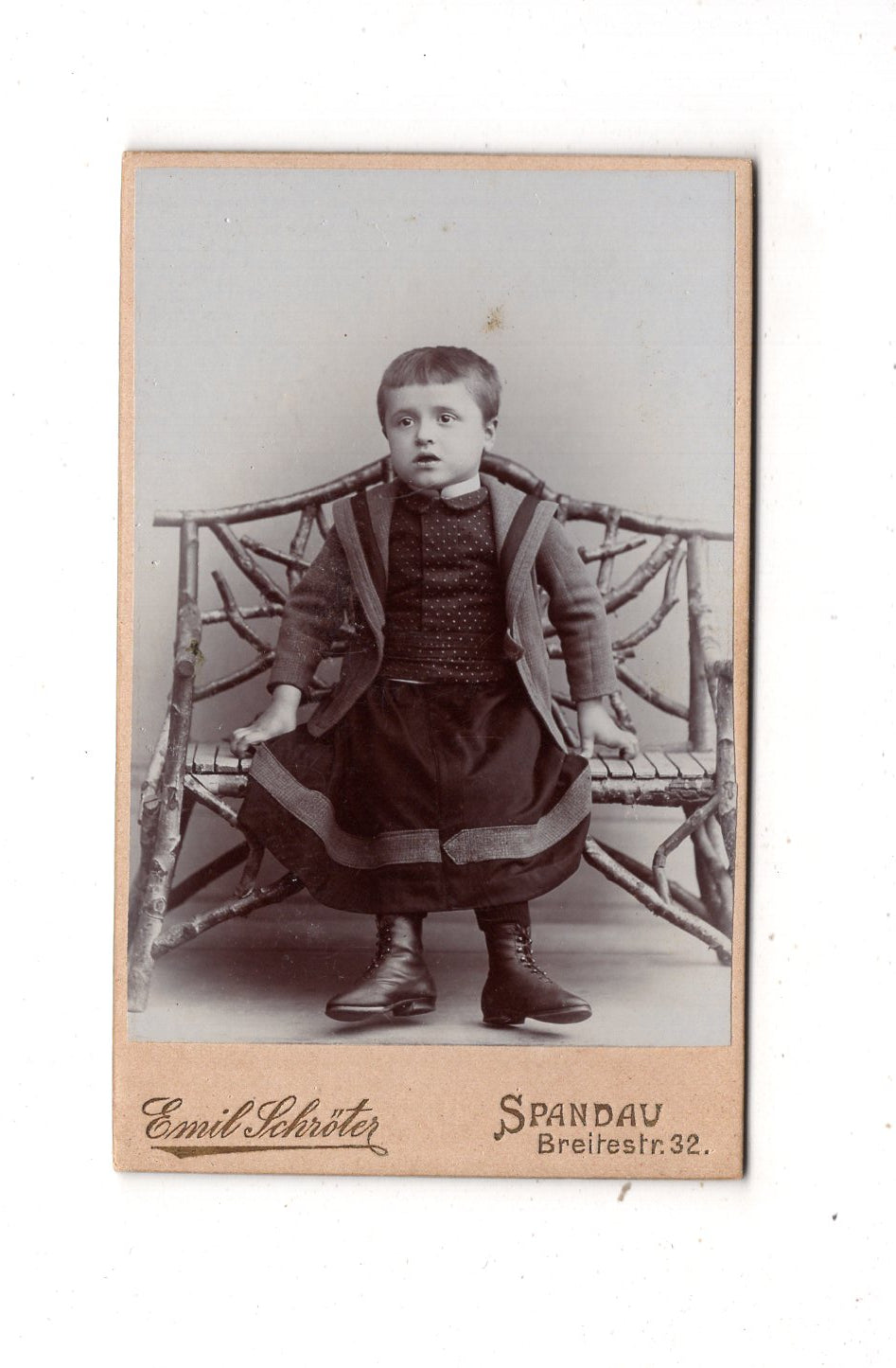 Fotografie Niedlicher kleiner Junge - Spandau 1890er / CDV M1-24