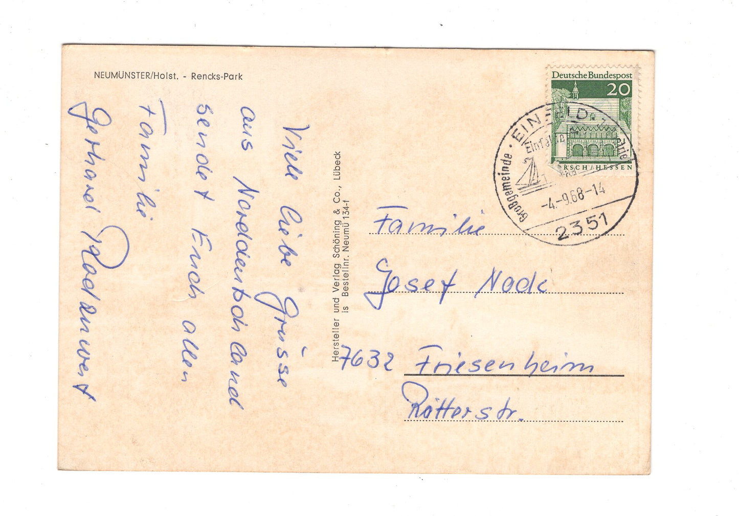 Ansichtskarte Neumünster / Holstein / Rencks-Park / H1-70