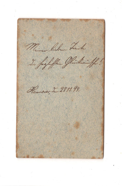 Fotografie Damenportrait mit Widmung - Hannover 1894 / CDV C1-02