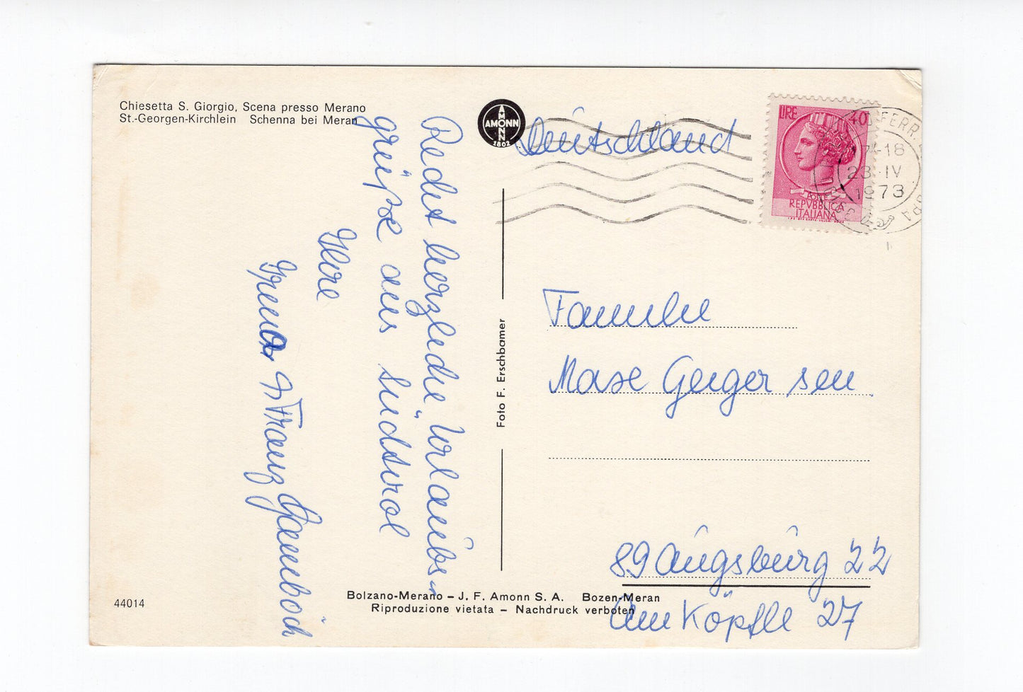 Ansichtskarte St. Georgen-Kirchlein / Schenna bei Meran / Südtirol / Italien