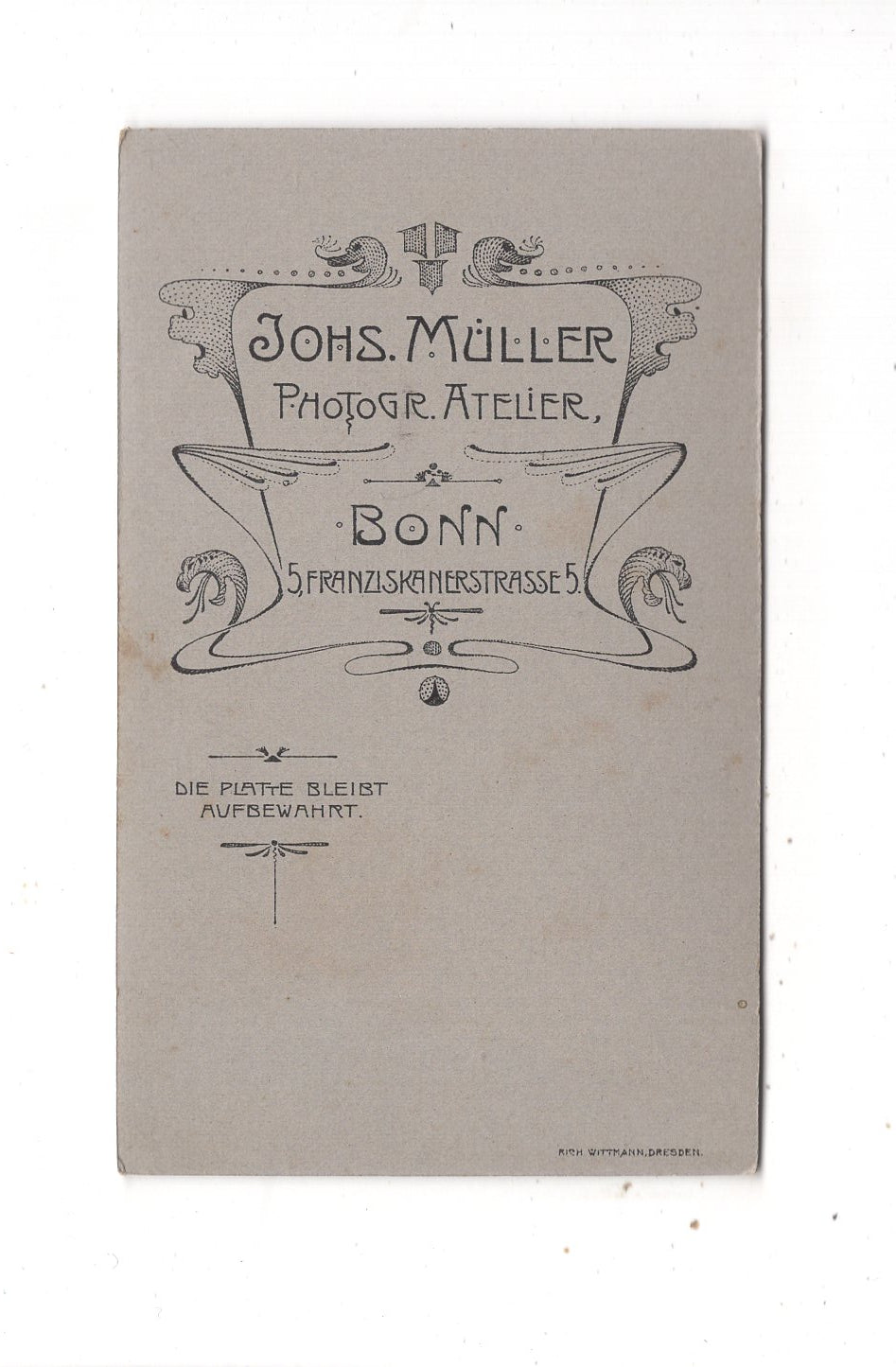 Fotografie Damenportrait - Bonn um 1900 / CDV N1-12