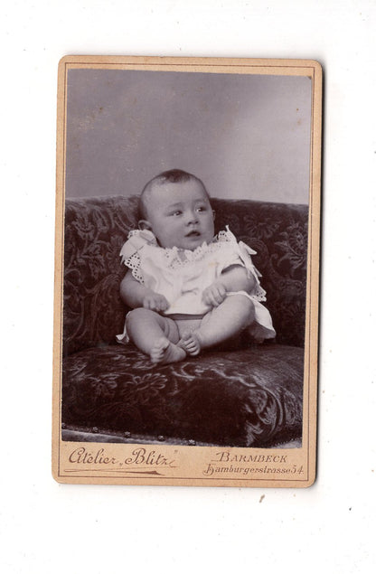 Fotografie Schönes Kinderbild / Baby - Hamburg-Barmbek 1890er / CDV N1-07