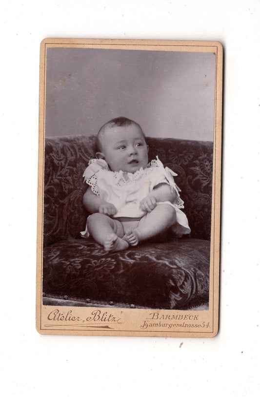 Fotografie Schönes Kinderbild / Baby - Hamburg-Barmbek 1890er / CDV N1-07