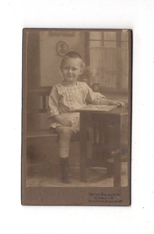 Fotografie Niedlicher kleiner Junge - Zittau 1910er / CDV M1-25