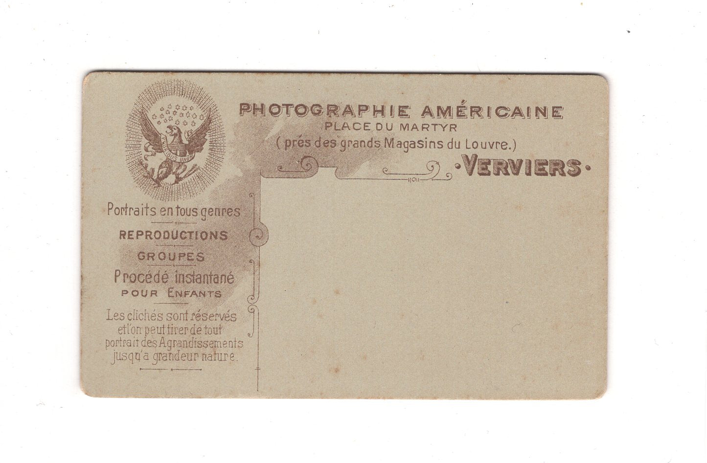Fotografie Damenportrait - Verviers 1890er / CDV C1-02