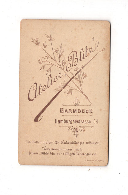 Fotografie Schönes Kinderbild / Baby - Hamburg-Barmbek 1890er / CDV N1-07