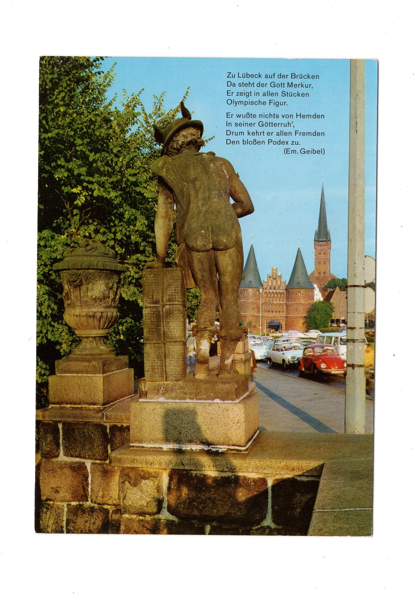 Ansichtskarte Hansestadt Lübeck / Puppenbrücke mit Merkur