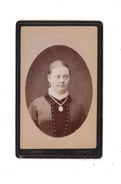 Fotografie Damenportrait - Krefeld 1880er / CDV N1-12