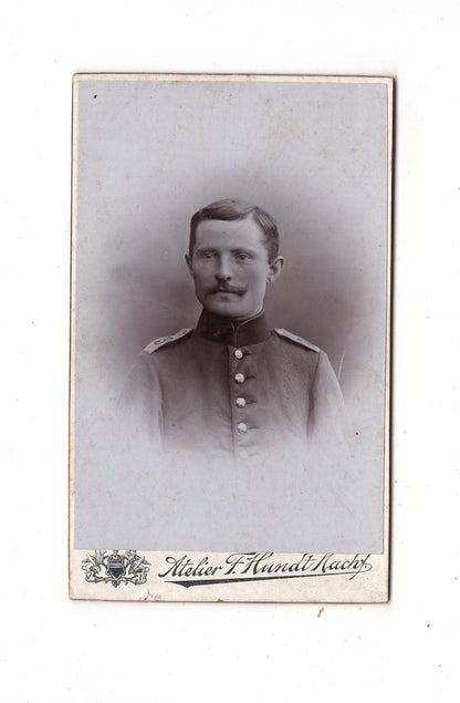 Fotografie Soldat - Münster in Westfalen um 1900 / CDV M1-05