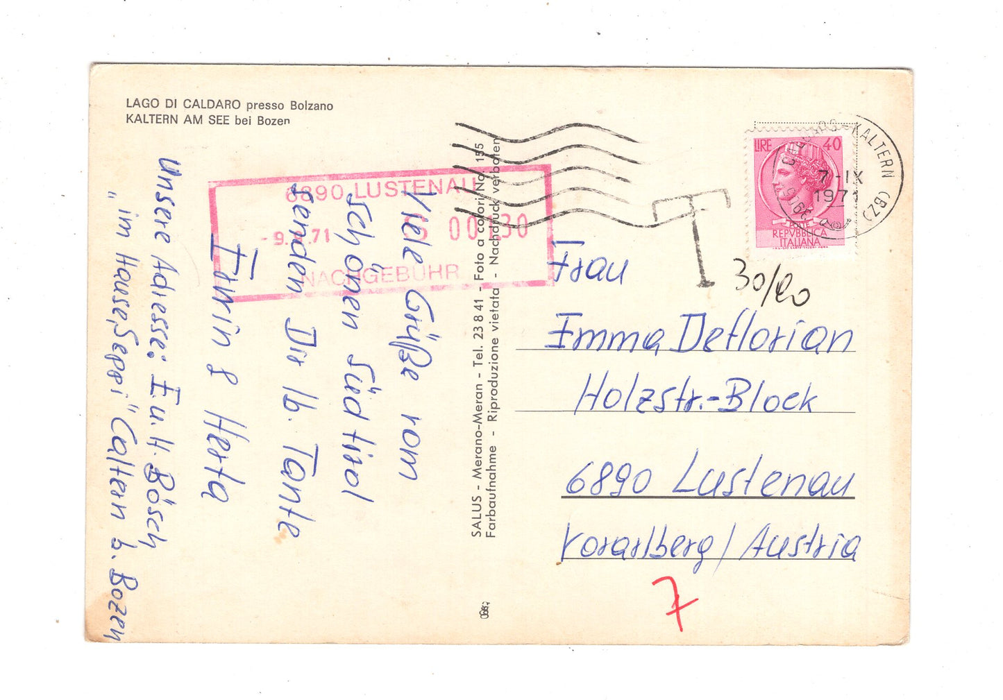 Ansichtskarte Kaltern am See bei Bozen / Italien