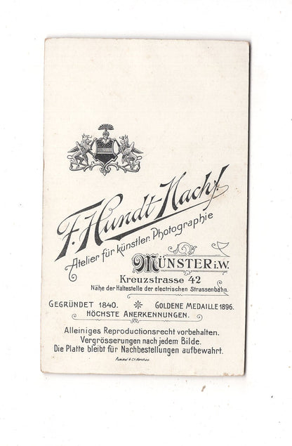 Fotografie Soldat - Münster in Westfalen um 1900 / CDV M1-05