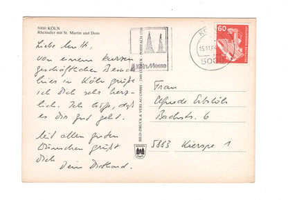 Ansichtskarte Köln am Rhein / Rheinufer mit St. Martin und Dom / G1-57