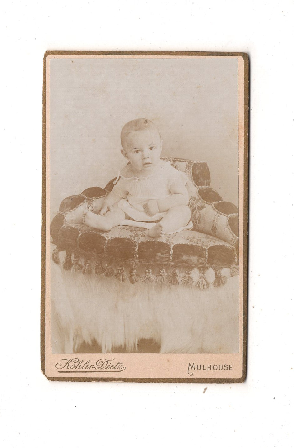 Fotografie Schönes Kinderbild / Baby - Mulhouse Mülhausen 1890er / CDV N1-08