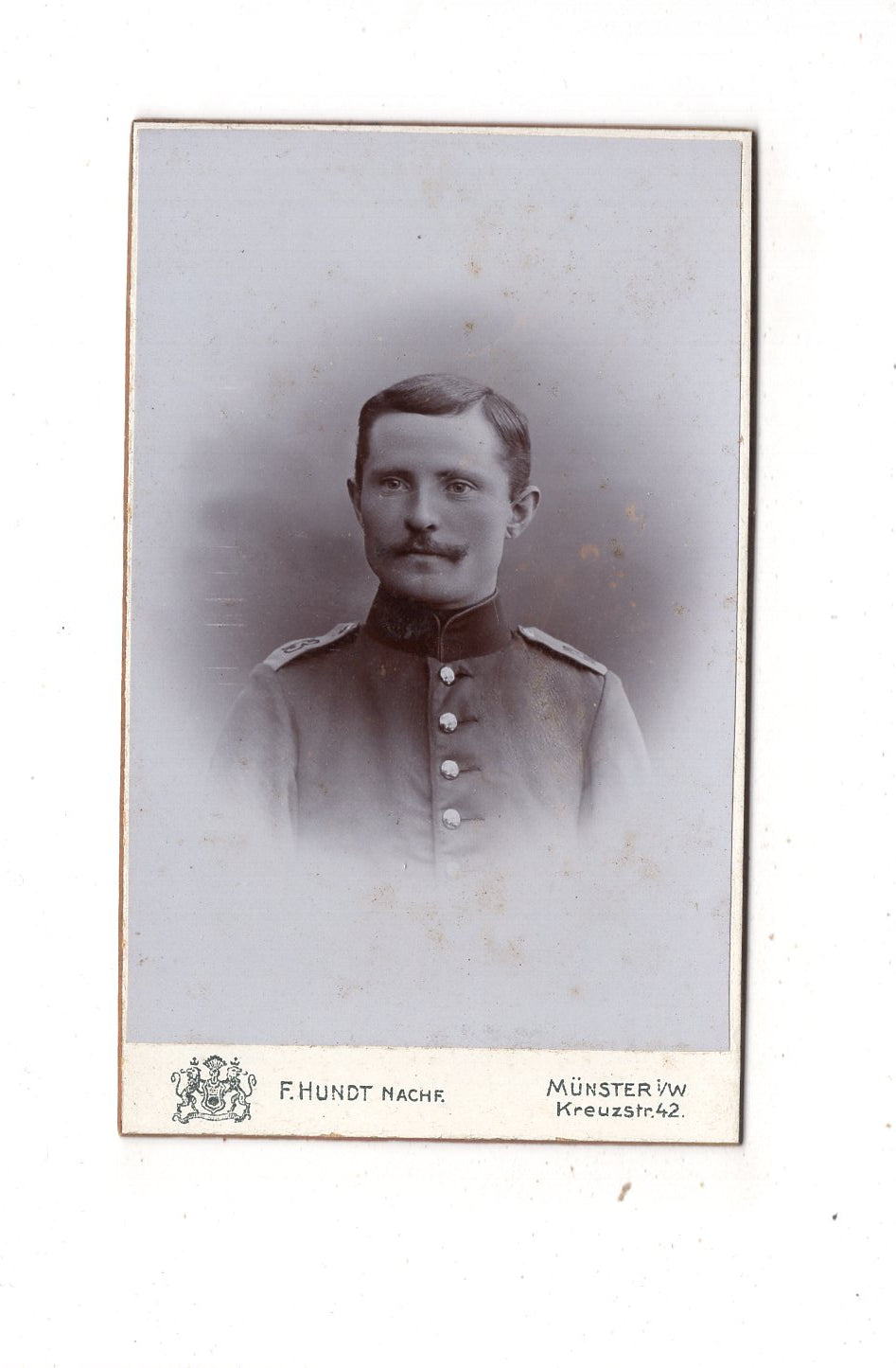 Fotografie Soldat - Münster in Westfalen um 1900 / CDV M1-05