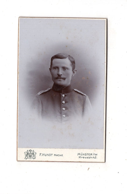 Fotografie Soldat - Münster in Westfalen um 1900 / CDV M1-05
