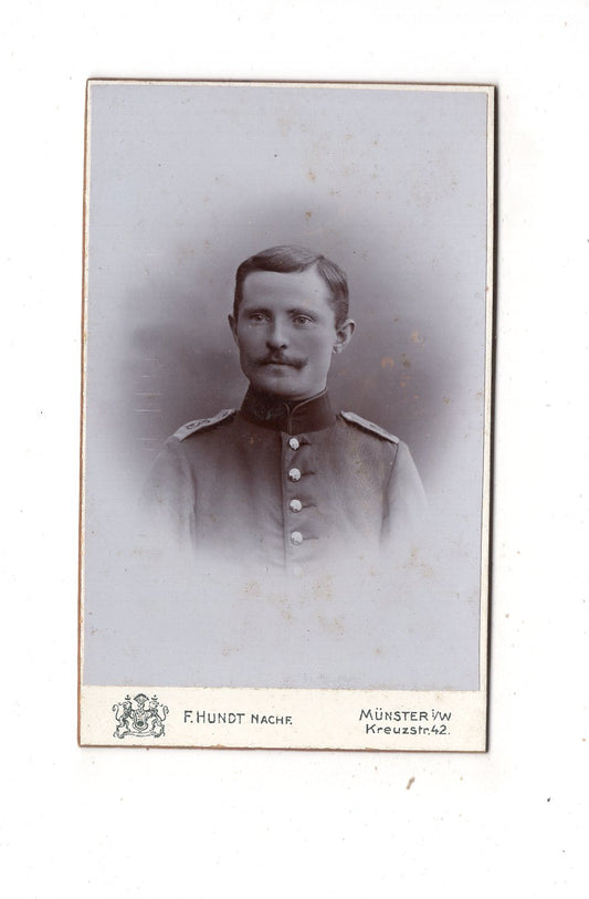 Fotografie Soldat - Münster in Westfalen um 1900 / CDV M1-05