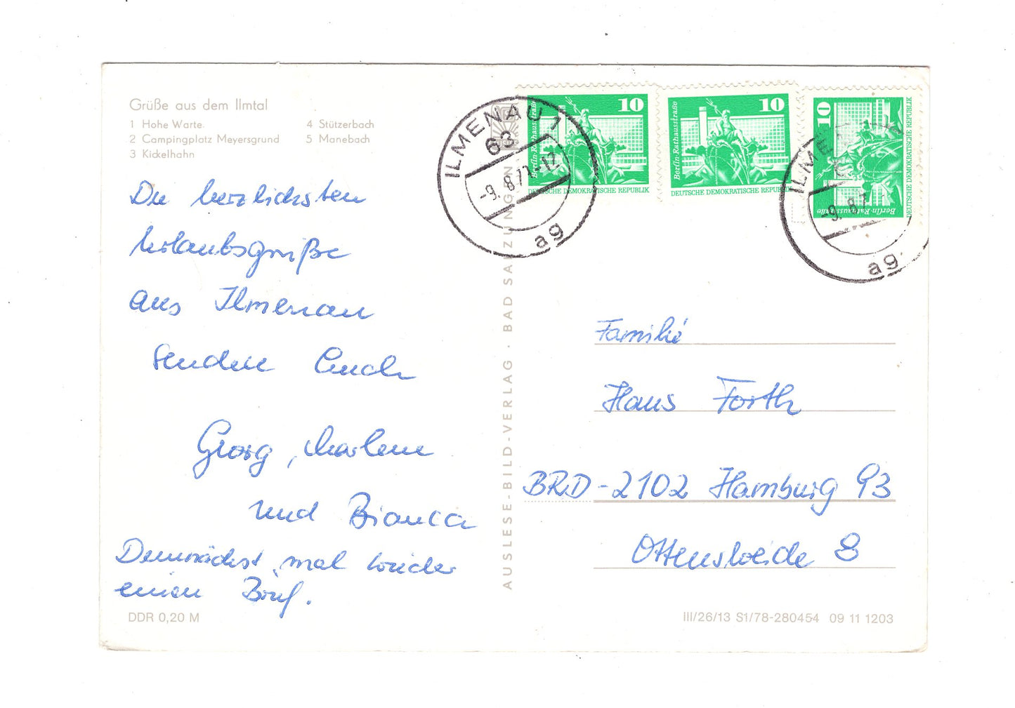 Ansichtskarte Ilmtal / Thüringer Wald