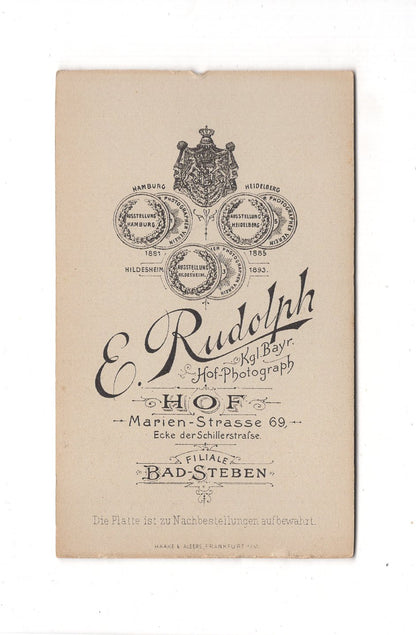 Fotografie Herrenportrait - Hof / Bad Steben 1890er / CDV C1-20