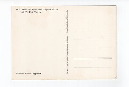 Ansichtskarte Abend auf Diavolezza / Engadin / Schweiz