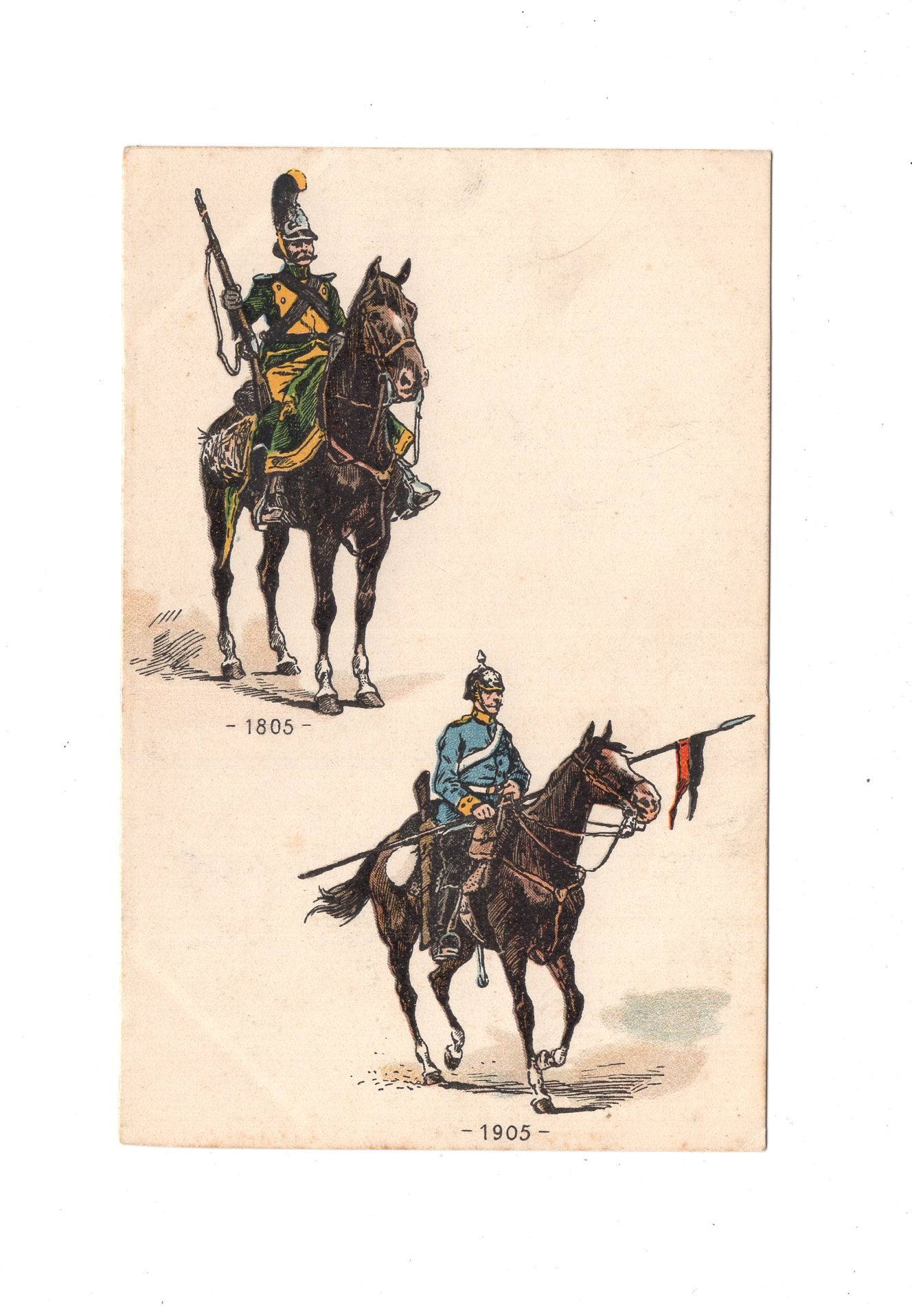 Ansichtskarte / Soldaten zu Pferde / Uniformen
