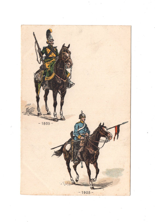 Ansichtskarte / Soldaten zu Pferde / Uniformen