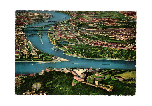 Ansichtskarte Koblenz am Rhein / Mündung der Mosel in in Rhein